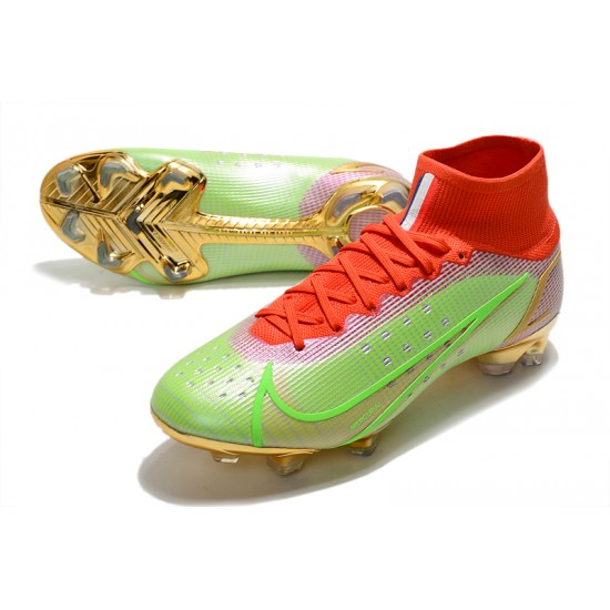 Nike Superfly 8 Elite FG Green Red Gold Soccer Cleats