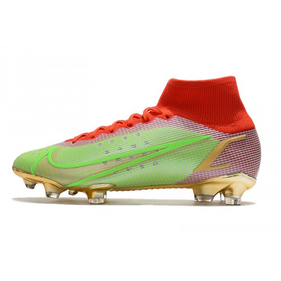 Nike Superfly 8 Elite FG Green Red Gold Soccer Cleats