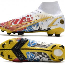 Nike Superfly 8 Elite FG White Black Yellow Red Soccer Cleats