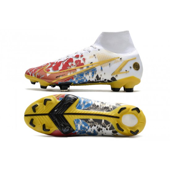 Nike Superfly 8 Elite FG White Black Yellow Red Soccer Cleats