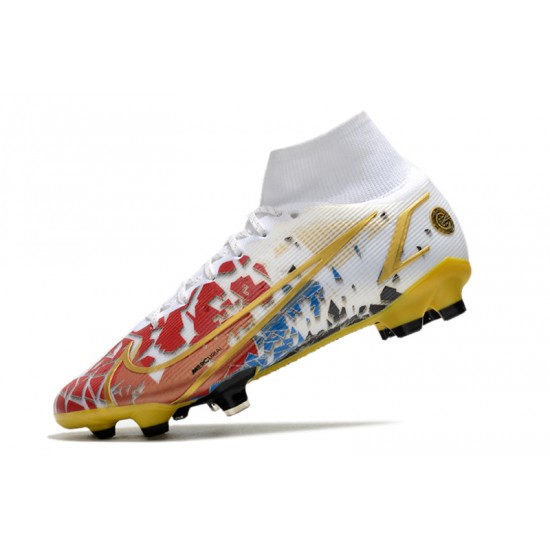 Nike Superfly 8 Elite FG White Black Yellow Red Soccer Cleats