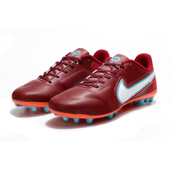 Nike Legend 9 Academy AG Low-Top Red Blue Men Soccer Cleats 