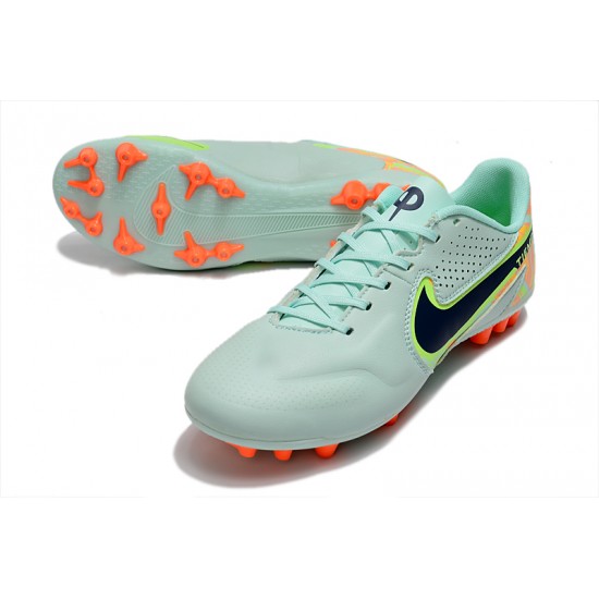 Nike Legend 9 Academy AG Low-Top Turqoise Orange Men Soccer Cleats 