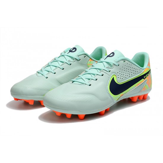 Nike Legend 9 Academy AG Low-Top Turqoise Orange Men Soccer Cleats 