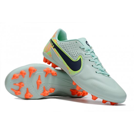 Nike Legend 9 Academy AG Low-Top Turqoise Orange Men Soccer Cleats 