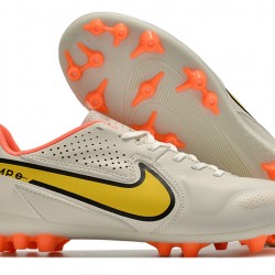 Nike Legend 9 Academy AG Low-Top White Orange Men Soccer Cleats 