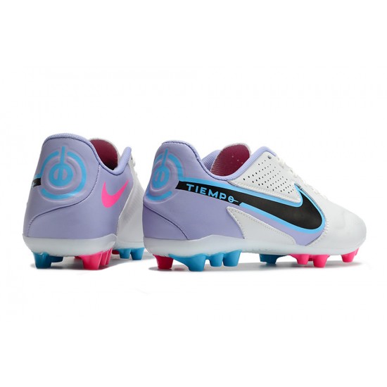 Nike Legend 9 Academy AG Low-Top White Purple Blue Men Soccer Cleats 