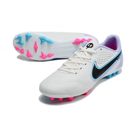 Nike Legend 9 Academy AG Low-Top White Purple Blue Men Soccer Cleats