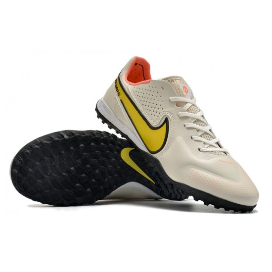 Nike React Tiempo Legend 9 Pro TF Low-Top White Black Men Soccer Cleats 