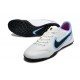 Nike React Tiempo Legend 9 Pro TF Low-Top White Purple Black Men Soccer Cleats 