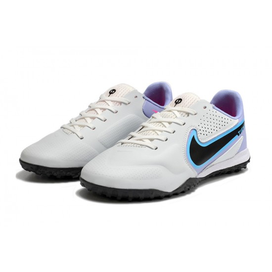 Nike React Tiempo Legend 9 Pro TF Low-Top White Purple Black Men Soccer Cleats 