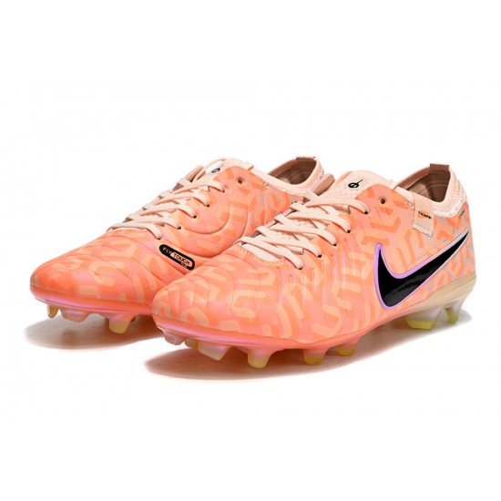 Nike Tiempo Legend 10 Elite FG Low-Top Apricot Gold Men Soccer Cleats 