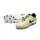 Nike Tiempo Legend 10 Elite FG Low-Top Beige White Black Men Soccer Cleats