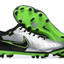 Nike Tiempo Legend 10 Elite FG Low-Top Sliver Green Black Men Soccer Cleats 