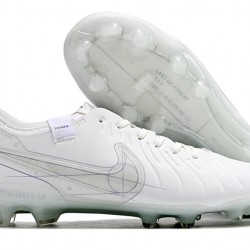 Nike Tiempo Legend 10 Elite FG Low-Top White Men Soccer Cleats 