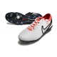 Nike Tiempo Legend 10 Elite FG Low-Top White Red Blue Men Soccer Cleats