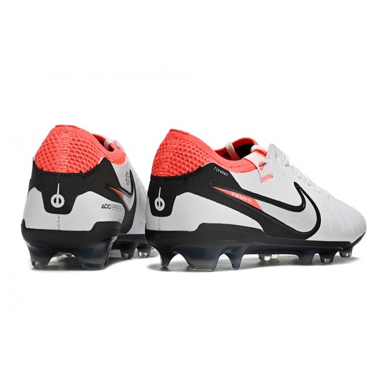 Nike Tiempo Legend 10 Elite FG Low-Top White Red Blue Men Soccer Cleats 