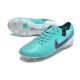 Nike Tiempo Legend 10 Elite FG Low-Top White Turqoise Soccer Cleats 