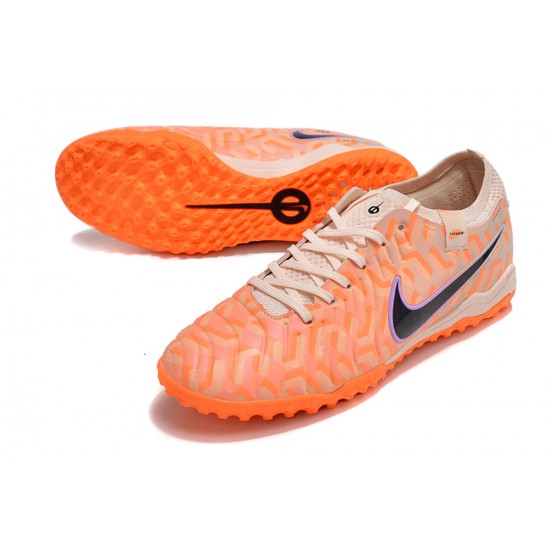 Nike Tiempo Legend 10 Elite TF Low-Top Beige Apricot Men Soccer Cleats