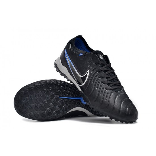 Nike Tiempo Legend 10 Elite TF Low-Top Black Grey Men Soccer Cleats 