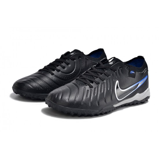 Nike Tiempo Legend 10 Elite TF Low-Top Black Grey Men Soccer Cleats 