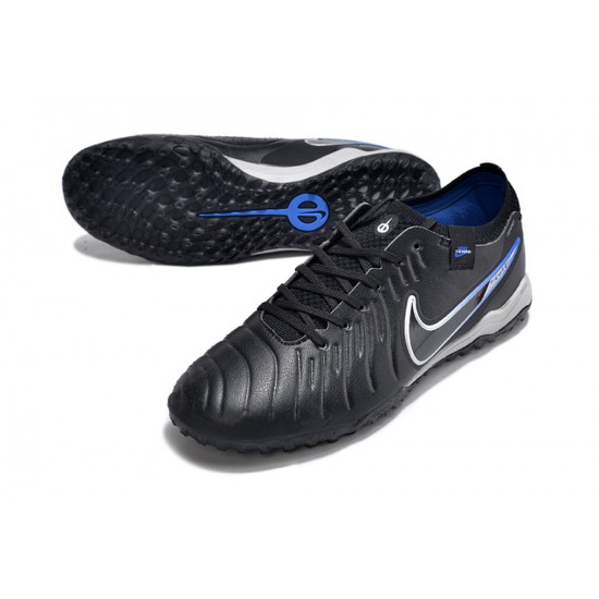 Nike Tiempo Legend 10 Elite TF Low-Top Black Grey Men Soccer Cleats 