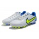 Nike Tiempo Legend 9 Academy AG Low-Top White Blue Yellow Men Soccer Cleats 