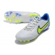 Nike Tiempo Legend 9 Academy AG Low-Top White Blue Yellow Men Soccer Cleats 