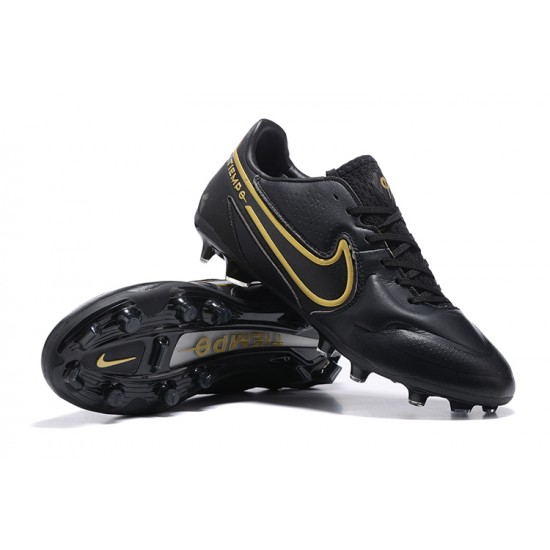 Nike Tiempo Legend 9 Elite FG Low-Top Black Men Soccer Cleats 