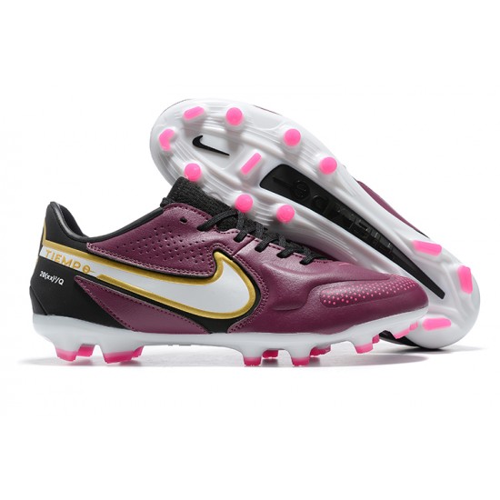 Nike Tiempo Legend 9 Elite FG Low-Top Purple White Men Soccer Cleats