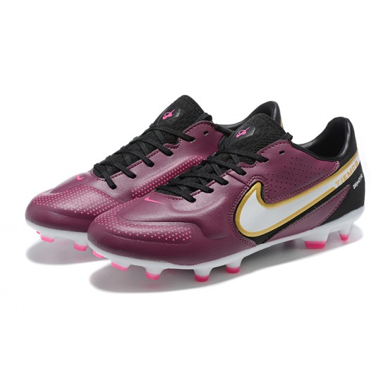 Nike Tiempo Legend 9 Elite FG Low-Top Purple White Men Soccer Cleats