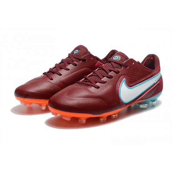 Nike Tiempo Legend 9 Elite FG Low-Top Red Blue Men Soccer Cleats