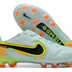 Nike Tiempo Legend 9 Elite FG Low-Top Turqoise Yellow Orange Men Soccer Cleats 