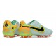 Nike Tiempo Legend 9 Elite FG Low-Top Turqoise Yellow Orange Men Soccer Cleats