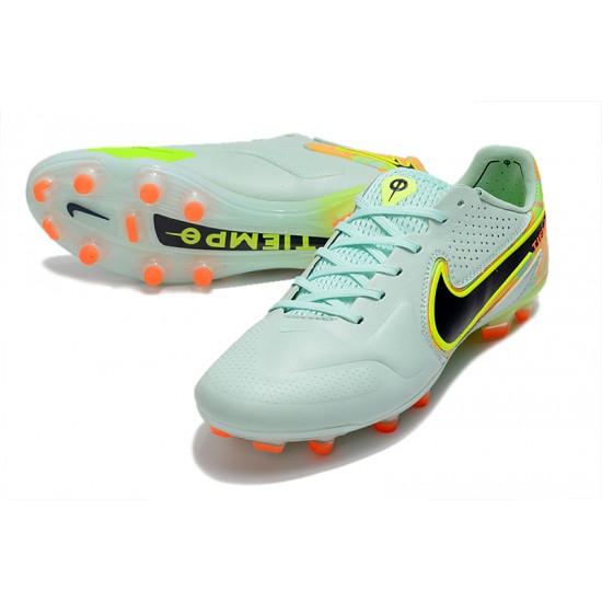 Nike Tiempo Legend 9 Elite FG Low-Top Turqoise Yellow Orange Men Soccer Cleats