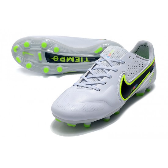 Nike Tiempo Legend 9 Elite FG Low-Top White Green Men Soccer Cleats