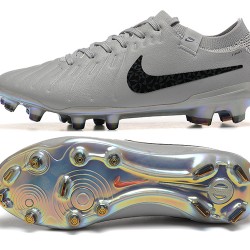 Nike Tiempo Legend 10 Elite FG Low Soccer Cleats Grey Black For Men 