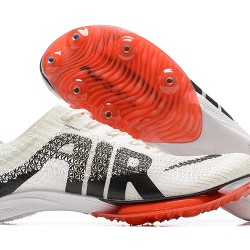 Nike Air Zoom Victory White Black Red Track Field Spikes For Men Low-top Football Cleats 