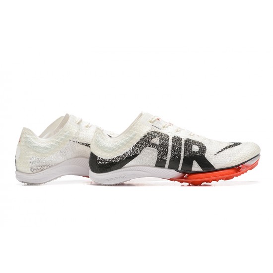 Nike Air Zoom Victory White Black Red Track Field Spikes For Men Low-top Football Cleats