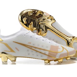 Nike Mercurial Vapor XIV Elite FG White Gold Low-top For Men Soccer Cleats 