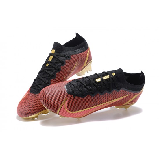 Nike Mercurial Vapor Xiv Elite FG Deepwine Gold Black Low-top For Men Soccer Cleats