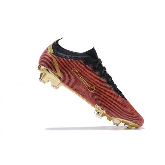 Nike Mercurial Vapor Xiv Elite FG Deepwine Gold Black Low-top For Men Soccer Cleats