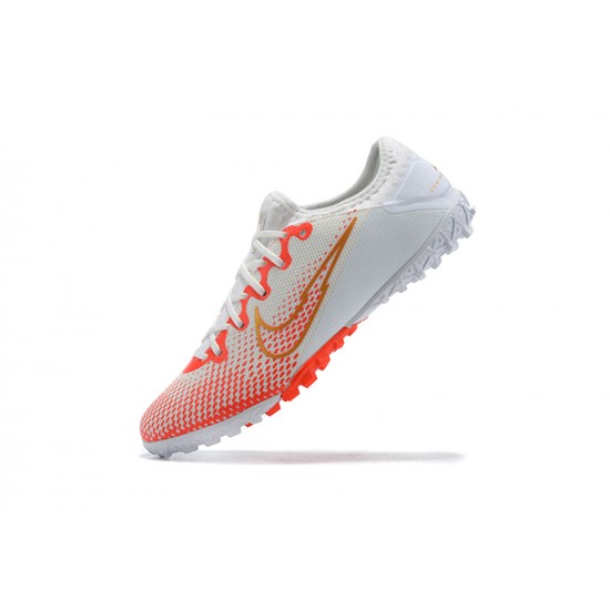 Nike Vapor 13 Pro TF Gold LightOrange White Low-top For Men Soccer Cleats