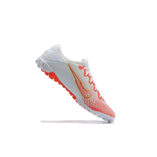 Nike Vapor 13 Pro TF Gold LightOrange White Low-top For Men Soccer Cleats 