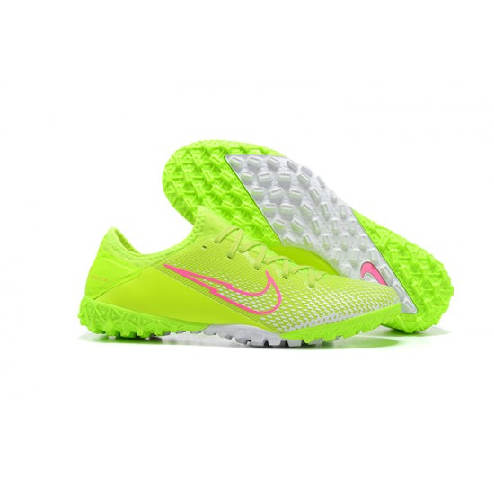 Nike Vapor 13 Pro TF LightGreen Pink White Low-top For Men Soccer Cleats 