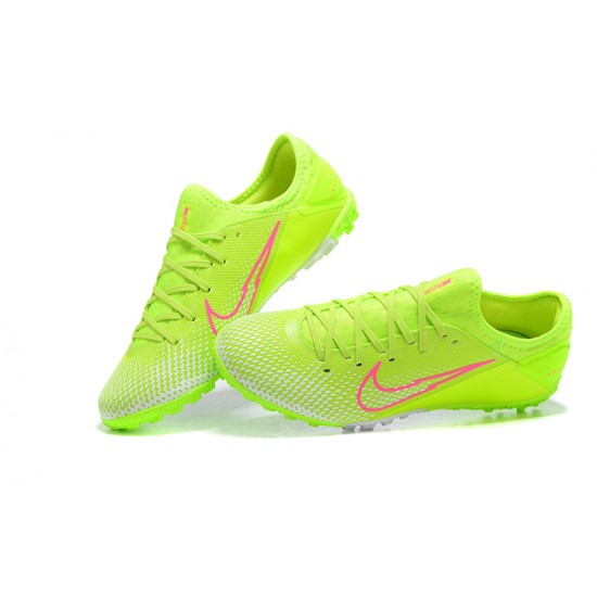 Nike Vapor 13 Pro TF LightGreen Pink White Low-top For Men Soccer Cleats 