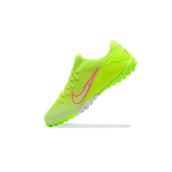 Nike Vapor 13 Pro TF LightGreen Pink White Low-top For Men Soccer Cleats 