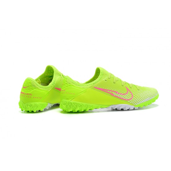 Nike Vapor 13 Pro TF LightGreen Pink White Low-top For Men Soccer Cleats 