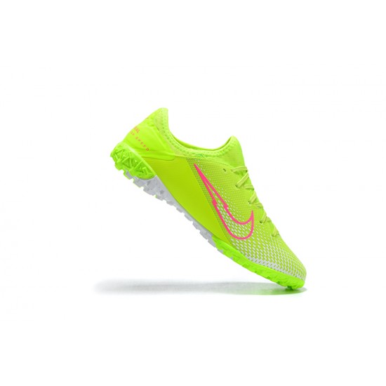 Nike Vapor 13 Pro TF LightGreen Pink White Low-top For Men Soccer Cleats 