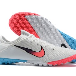 Nike Vapor 13 Pro TF White Blue Pink Low-top For Men Soccer Cleats 